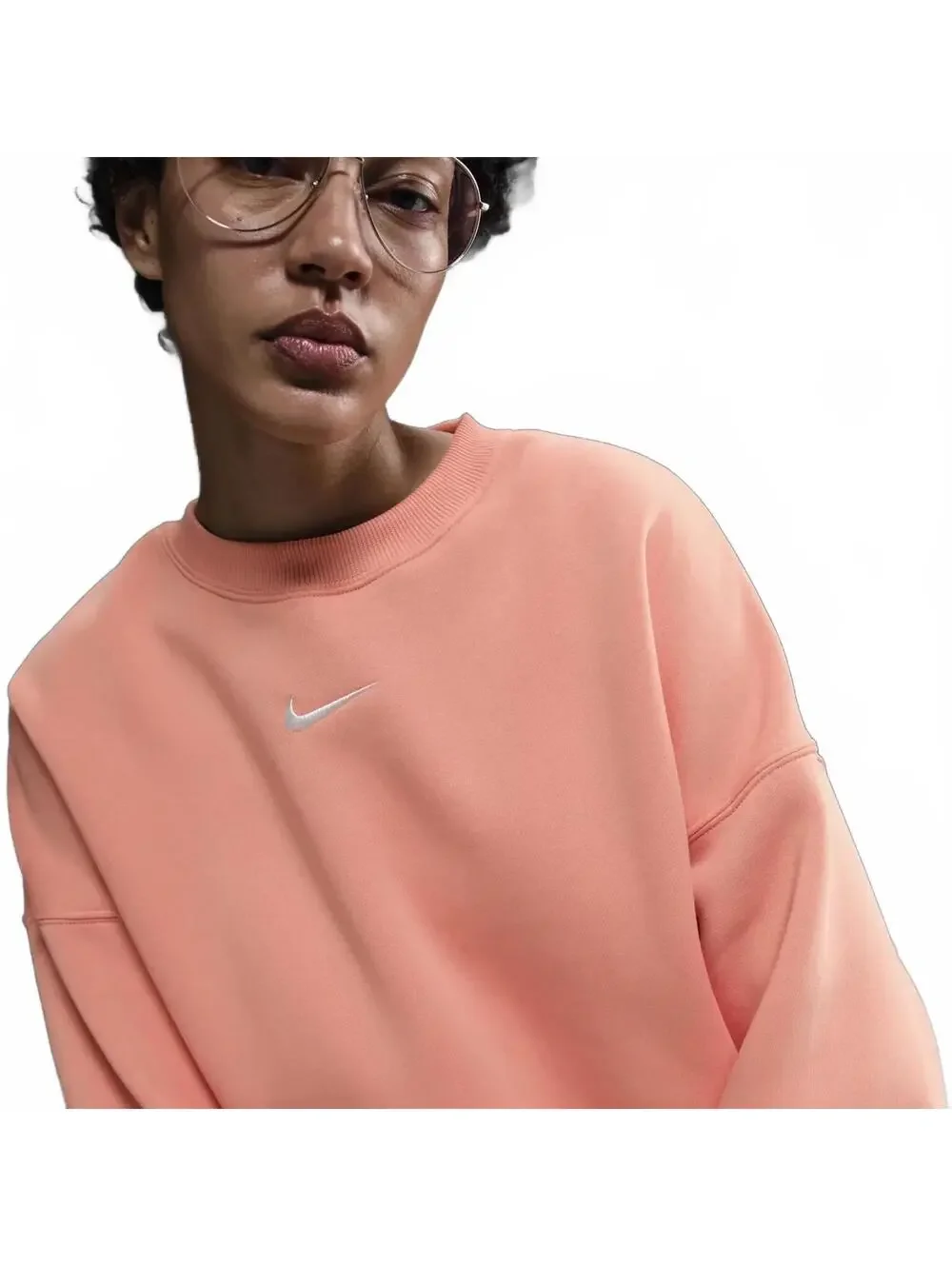 Nike Sportswear Phoenix Fleece Over-Oversized Crew-Neck Sweatshirt Apricot NWT L